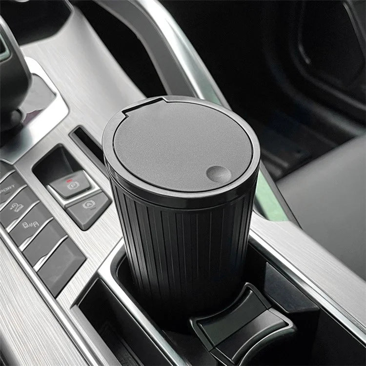DM-143 ABS + PP Versatile Car Storage Bin with Lid Auto Vehicle Trash Can Fit Cup Holder