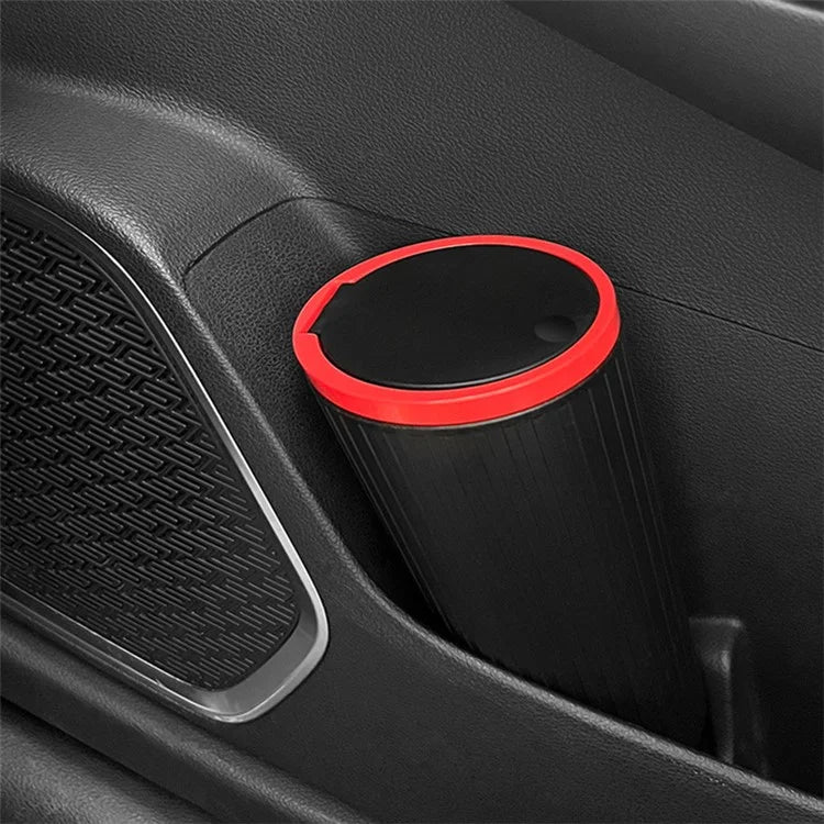 DM-143 ABS + PP Versatile Car Storage Bin with Lid Auto Vehicle Trash Can Fit Cup Holder