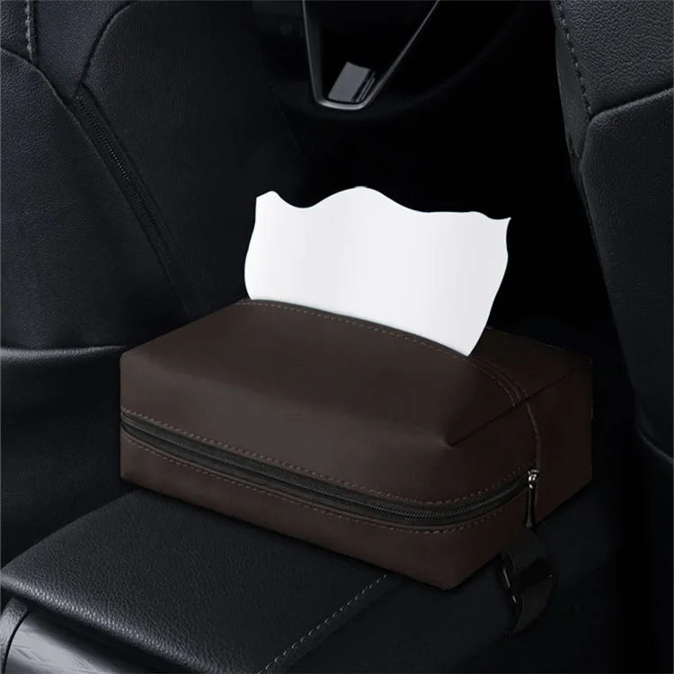 Napa Leather Car Tissue Box Holder Back Seat Headrest Hanging Tissue Box