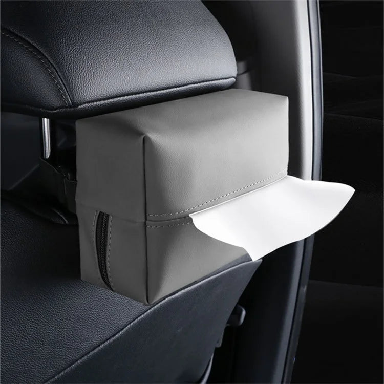 Napa Leather Car Tissue Box Holder Back Seat Headrest Hanging Tissue Box