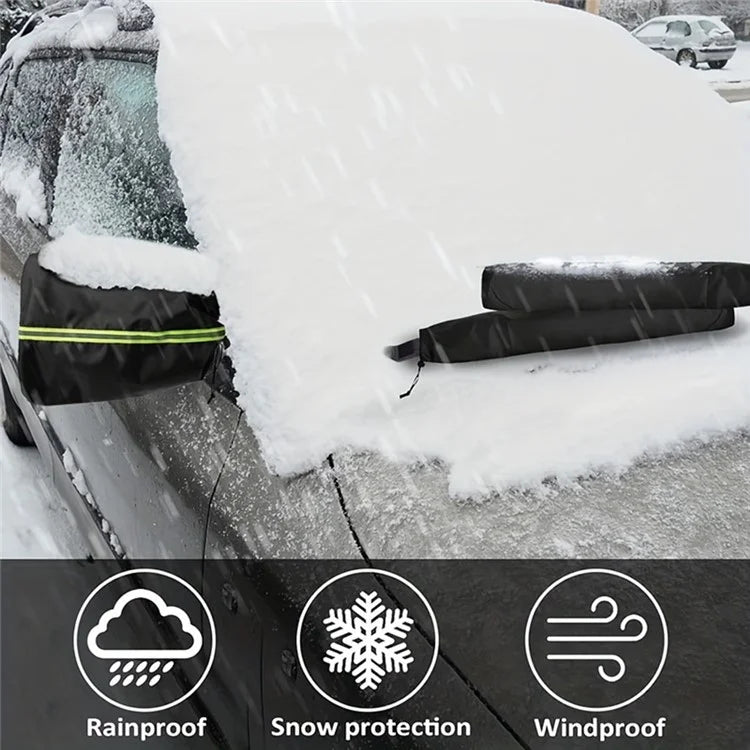 1 Pair 600D Oxford Cloth Car Rearview Mirror Cover Thickened Rainproof Snow-Proof Cover