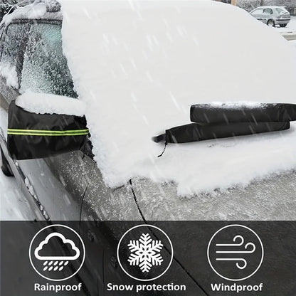 1 Pair 600D Oxford Cloth Car Rearview Mirror Cover Thickened Rainproof Snow-Proof Cover