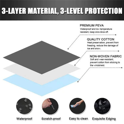 220x140cm 600D Oxford Cloth Thicken Car Front Windshield Waterproof Cover Windscreen Ice Snow Cover
