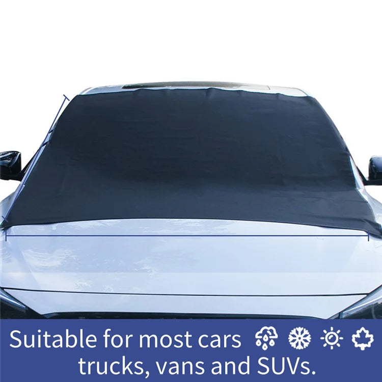 190x107cm 600D Oxford Cloth Thicken Car Front Windshield Waterproof Cover Windscreen Ice Snow Cover