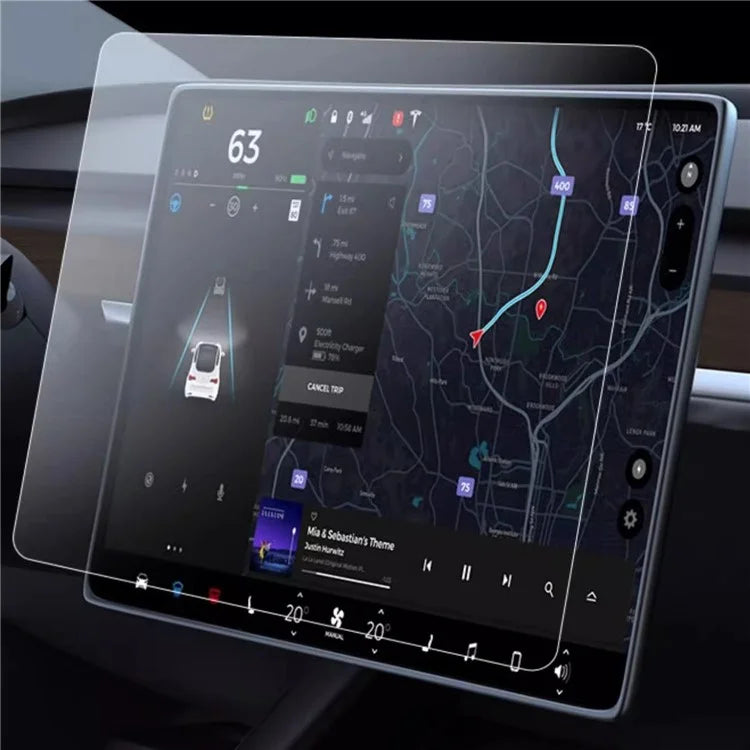 For Tesla Model 3 / Y HD Clear Car Display Navigation Screen Protector Tempered Glass Film