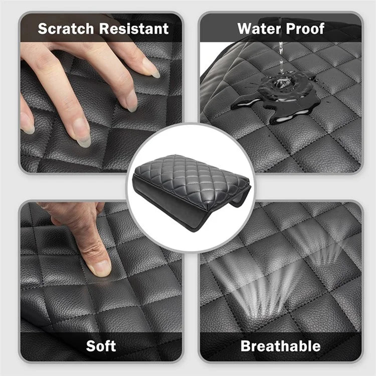 TS000658 For Model 3 / Y 2017-2022 PU Leather Car Armrest Cover Center Console Armrest Box Protector Lid Pad