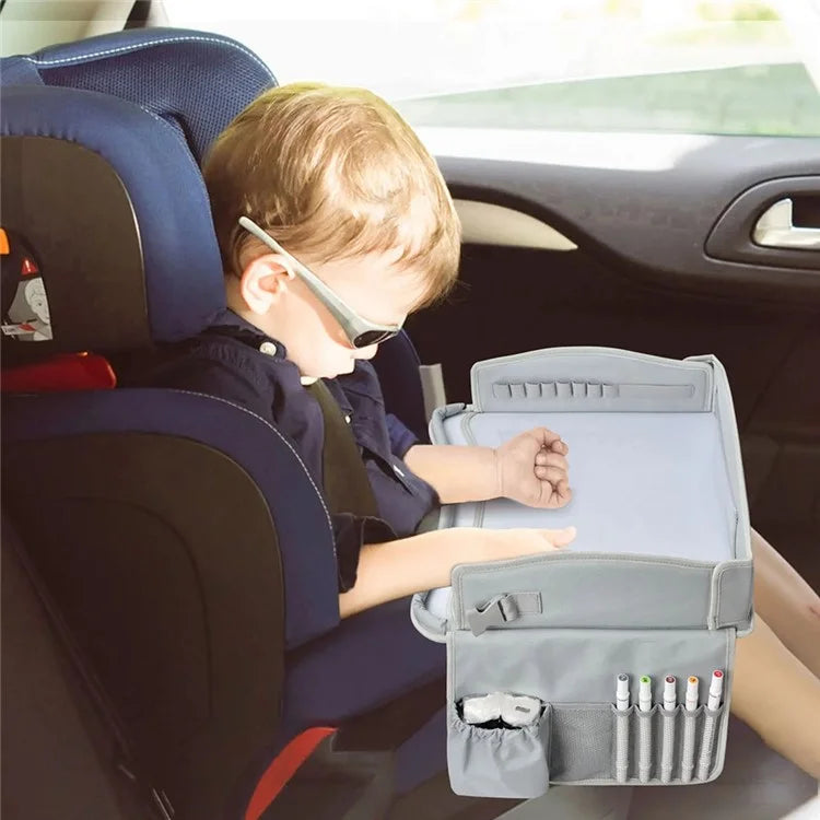 Kids Car Seat Lap Desk Oxford Cloth Travel Tray Drawing Writing Table for Children