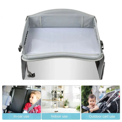 Kids Car Seat Lap Desk Oxford Cloth Travel Tray Drawing Writing Table for Children