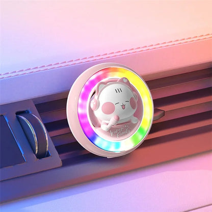 ICARER FAMILY Cartoon Animal Car Air Vent Clip Aroma Rhythm Light Interior Decor