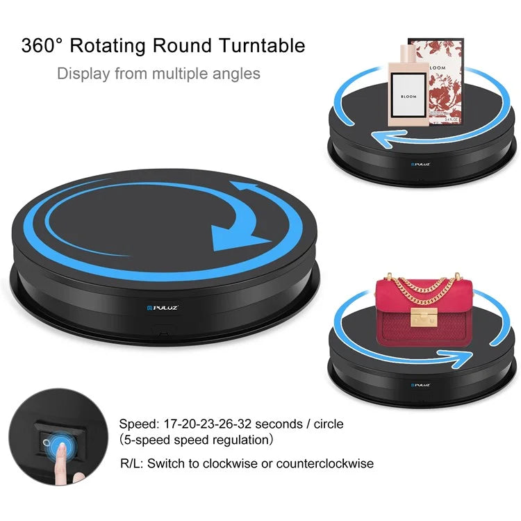 PULUZ PU3131 30cm Speed Control Turntable ABS+PC Display Stand Shooting Prop Turntable