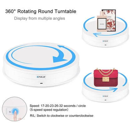 PULUZ PU3131 30cm Speed Control Turntable ABS+PC Display Stand Shooting Prop Turntable