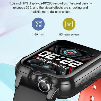 D35-C 4G Phone Kids Smart Watch GPS Tracker Two-Way Video Call Dual-Lens Watch for Children