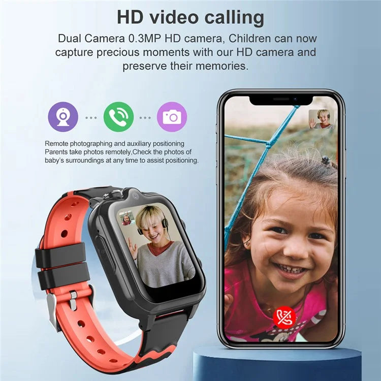 D35-C 4G Phone Kids Smart Watch GPS Tracker Two-Way Video Call Dual-Lens Watch for Children