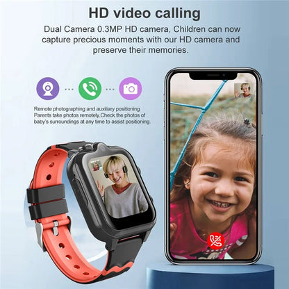 D35-C 4G Phone Kids Smart Watch GPS Tracker Two-Way Video Call Dual-Lens Watch for Children