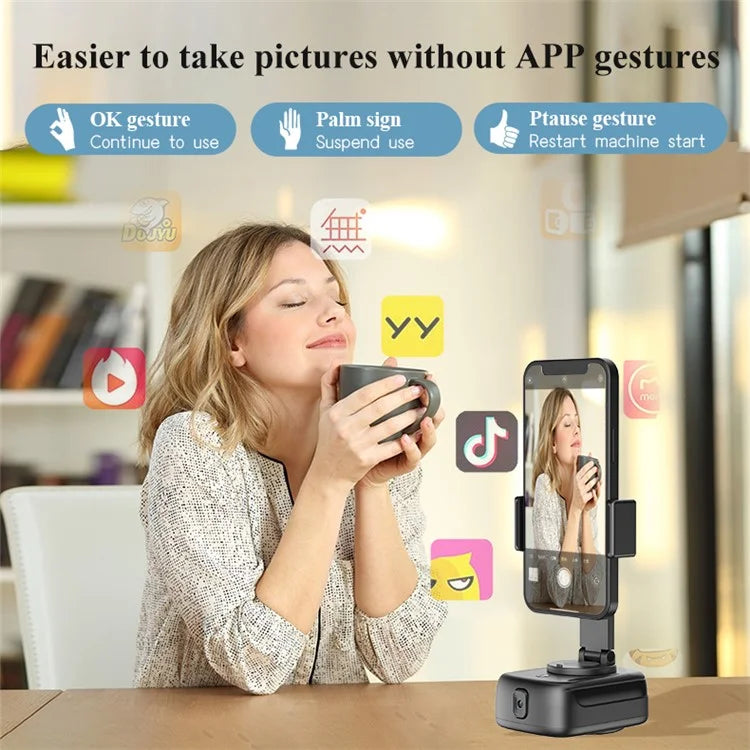 Q11 Auto Face Tracking 360-Degree Rotation Camera Phone Clip Mount Camera Portable Charger