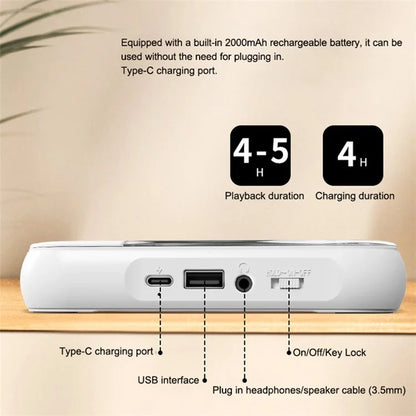 KC-918 CD Player with LCD Screen Portable Bluetooth Speaker Audio Repeater for Home Car