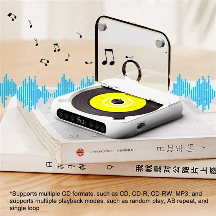 KC-918 CD Player with LCD Screen Portable Bluetooth Speaker Audio Repeater for Home Car