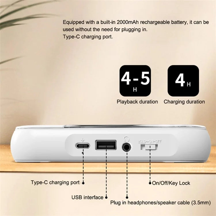KC-918 CD Player with LCD Screen Portable Bluetooth Speaker Audio Repeater for Home Car