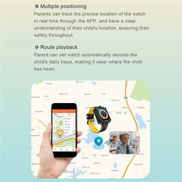 K39 4G 1.83-inch Screen Kids Smart Watch Video Calling SOS GPS Positioning Student Camera Watch