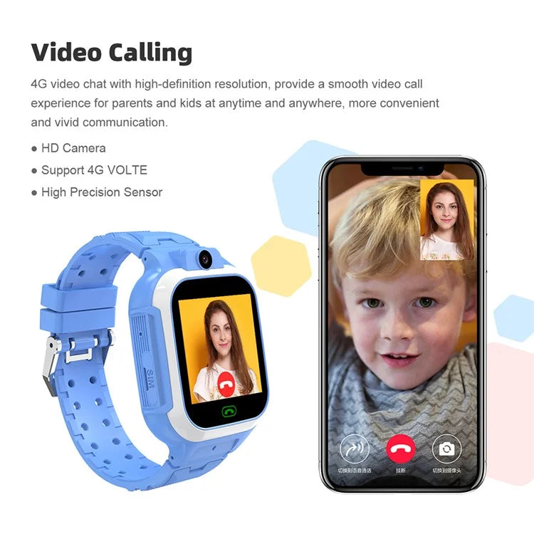 DH15 1.4-Inch Screen Voice Call Kids Smart Bracelet SOS 4G Phone Watch for Children