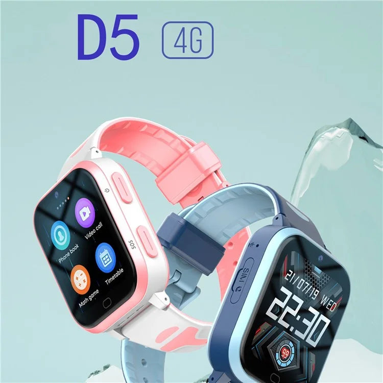 D5 1.69-inch HD Camera Video Call Position Tracker Android 8.1 4G Kids Smart Watch