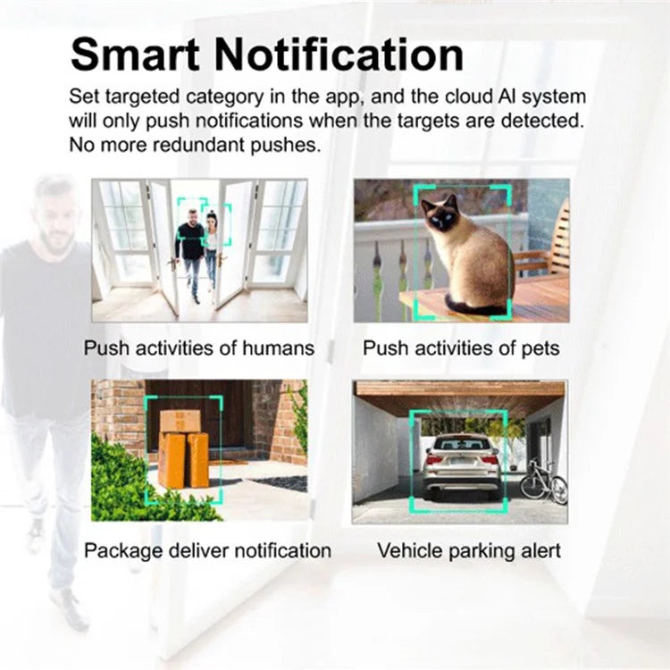 HUBVIEW CG7 Wireless Camera Waterproof WiFi Two-Way Audio Home Security Monitor without Memory Card
