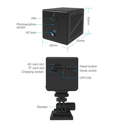4G 3MP Home Security Camera Wireless Two-Way Talk Night Vision Camera (APP: Okam), No Memory Card