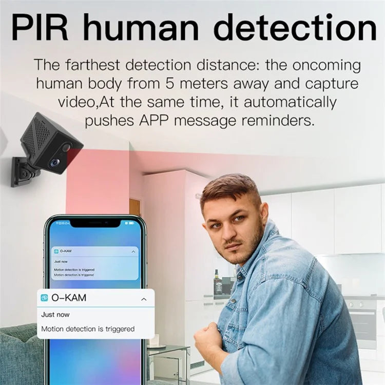 4G 3MP Home Security Camera Wireless Two-Way Talk Night Vision Camera (APP: Okam), No Memory Card