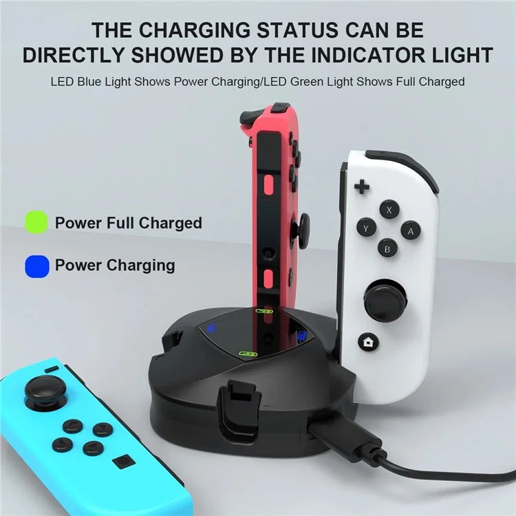 TOPWOLF HS-SW139 For Nintendo Switch / Switch OLED Joy-Con Controllers 4-in-1 Charging Dock Station