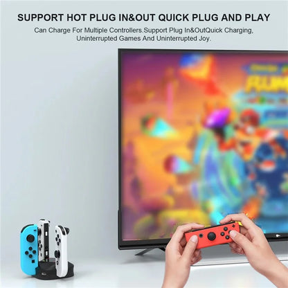 TOPWOLF HS-SW139 For Nintendo Switch / Switch OLED Joy-Con Controllers 4-in-1 Charging Dock Station