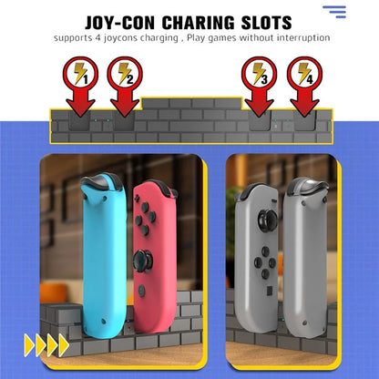 TOPWOLF HS-SW488 For Nintendo Switch / Switch OLED Joy-Con Controllers Charging Dock Game Card Holder