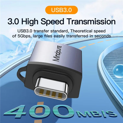 MINDPURE USB 3.2 Gen2 / Type-C Mini Converter OTG Adapter with Anti-Loss Lanyard