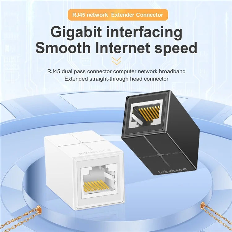 MINDPURE AD043 RJ45 Connector Cat6 Ethernet Cable Adapter Gigabit Network Extender