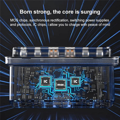 818D 160W 4 Type-C + 2 USB Portable GaN Desktop Charger Support Qi Wireless Charging