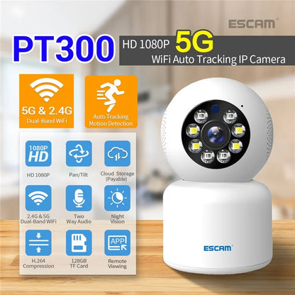 ESCAM PT300 Motion Detection Two-Way Audio Night Vision 1080P Home Security WiFi Camera