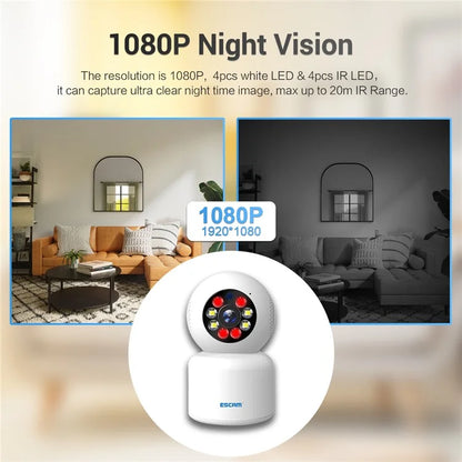 ESCAM PT300 Motion Detection Two-Way Audio Night Vision 1080P Home Security WiFi Camera