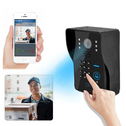 WF1002 1080P WiFi / IP Wireless Doorbell with Password and Card Unlock, Visual Intercom, EU Plug (CE, ROHS)