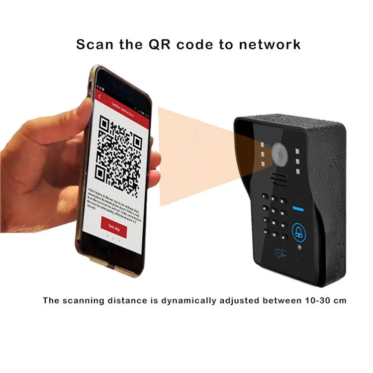 WF1002 1080P WiFi / IP Wireless Doorbell with Password and Card Unlock, Visual Intercom, EU Plug (CE, ROHS)