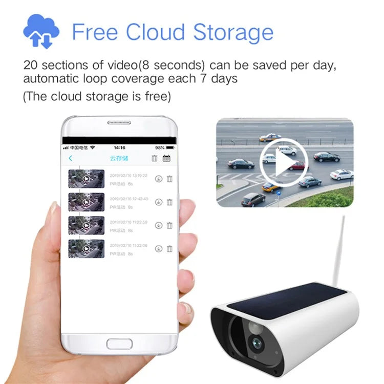 Y9 Solar-Powered WiFi HD Security Camera Outdoor Waterproof 1080P Wireless Camera