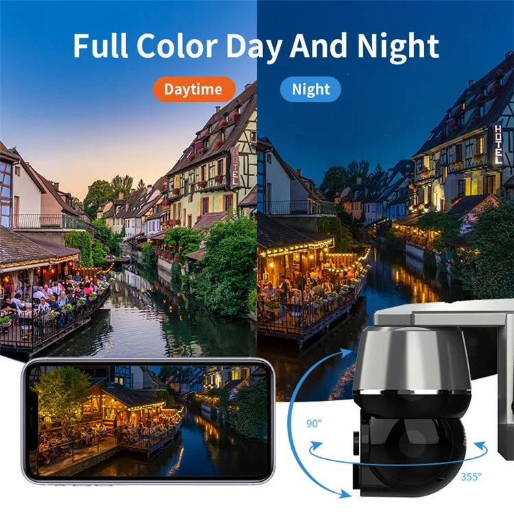 Q7 4MP Outdoor Motion Detection Wireless Solar PTZ Camera, WiFi Version