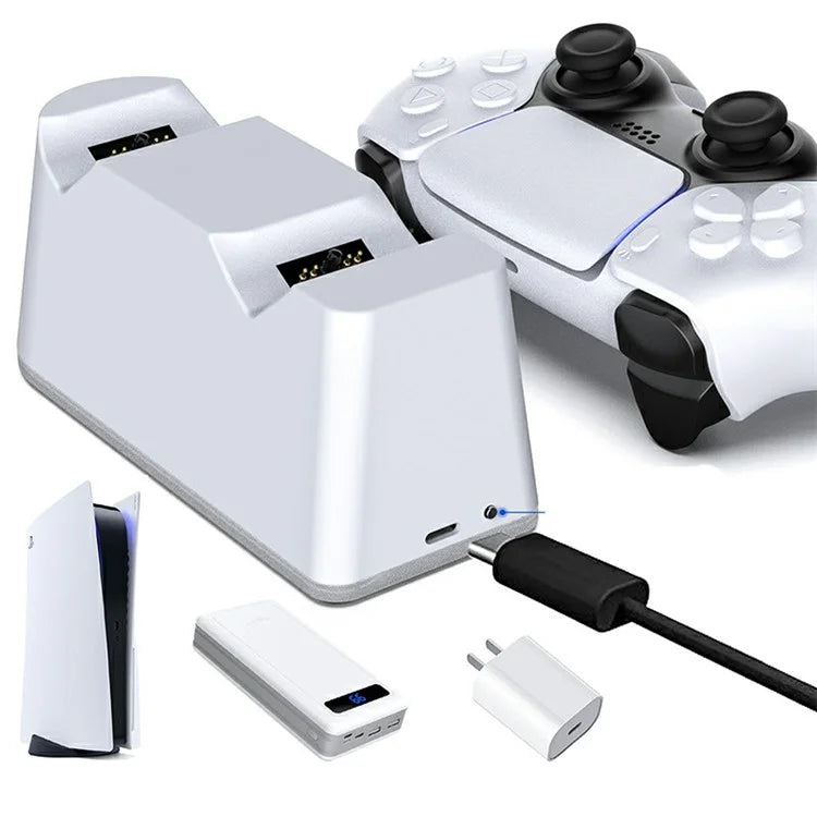 DSP-828 For Sony PS5 Game Controller Dual Charger Dock LED Light Fast Charging Station