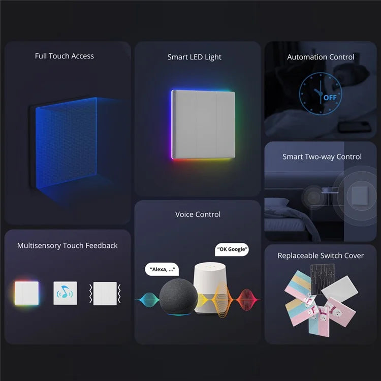 SONOFF TX Ultimate RGB Light Smart Touch Wall Switch Support WiFi, eWeLink-Remote