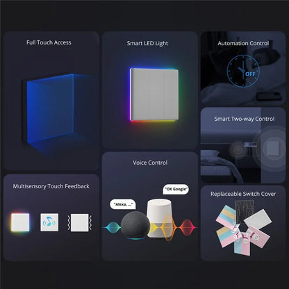 SONOFF TX Ultimate RGB Light Smart Touch Wall Switch Support WiFi, eWeLink-Remote