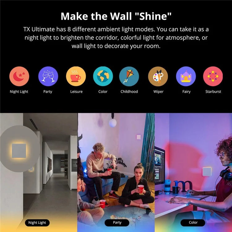 SONOFF TX Ultimate RGB Light Smart Touch Wall Switch Support WiFi, eWeLink-Remote