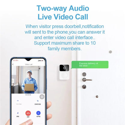 SN-D8 Two Way Audio Video Doorbell WiFi Mobile Phone Remote Home Camera