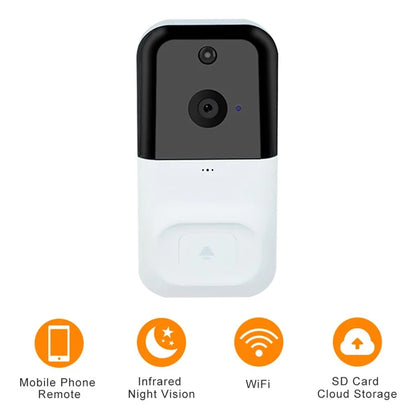 SN-D220 Tuya Wireless WiFi 1080P Motion Detection Doorbell Camera for Home Security  /  White