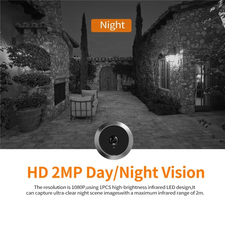 C23 1080P 3.97-Inch Screen Night Vision Doorbell Wide-Angle Camera for Home Security