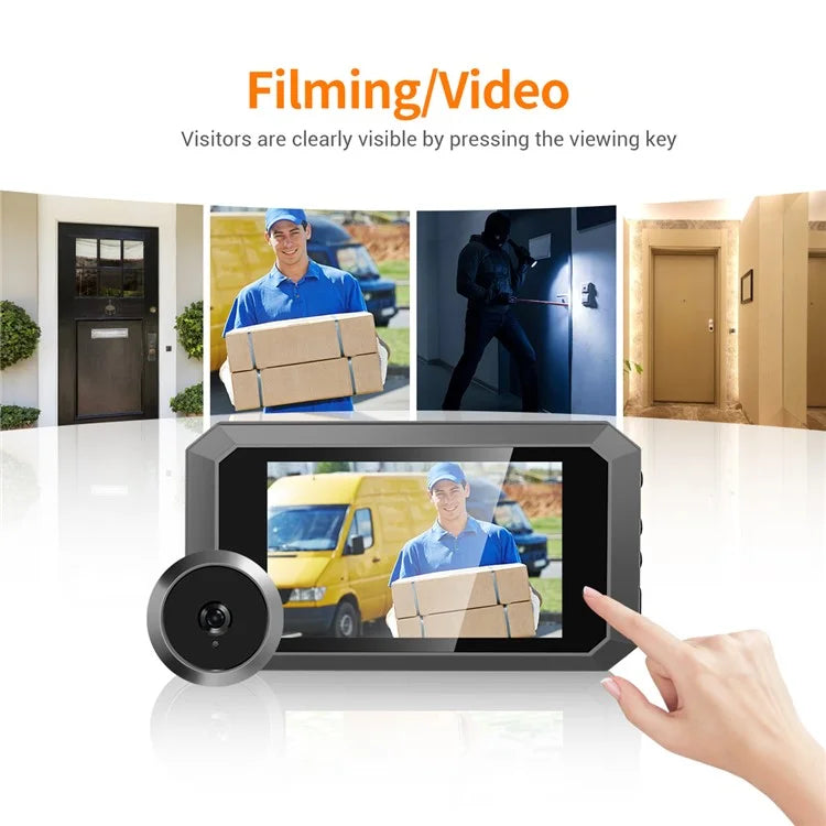 C23 1080P 3.97-Inch Screen Night Vision Doorbell Wide-Angle Camera for Home Security