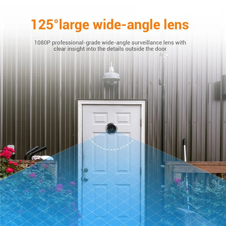 C23 1080P 3.97-Inch Screen Night Vision Doorbell Wide-Angle Camera for Home Security