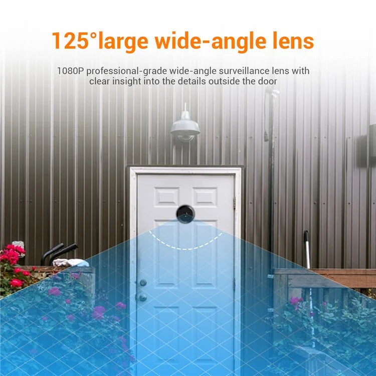 C23 1080P 3.97-Inch Screen Night Vision Doorbell Wide-Angle Camera for Home Security